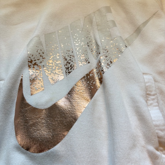 Nike White Rode Glitter Funnel Neck Running Hoodie - Picture 3 of 3